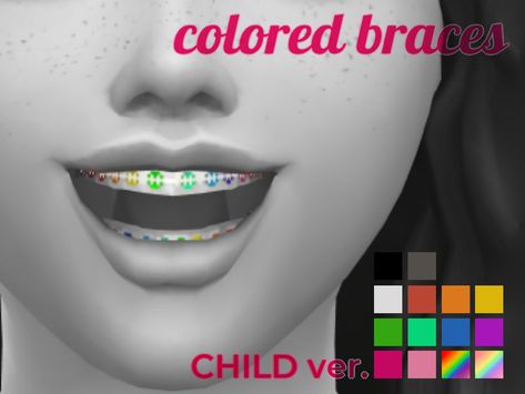 Colored Braces, Toddler Makeup, Sims 4 Tsr, Sims 4 Traits, Makeup Cc, The Sims 4 Pc, Free Sims 4, Teeth Braces, Skin Details