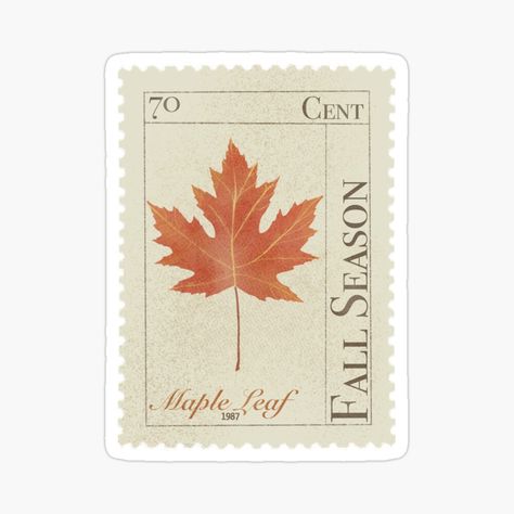 Get my art printed on awesome products. Support me at Redbubble #RBandME: https://www.redbubble.com/i/sticker/Vintage-maple-leaf-stamp-by-NirHevlin/153032812.EJUG5?asc=u Vintage Journaling Stickers, Fall Stickers Aesthetic, Aesthetic Stamps, Scrapbook Stickers Vintage, Fall Graphic Design, Maple Leaf Sticker, Vintage Journal Stickers, Sticker For Journal, Stickers To Print