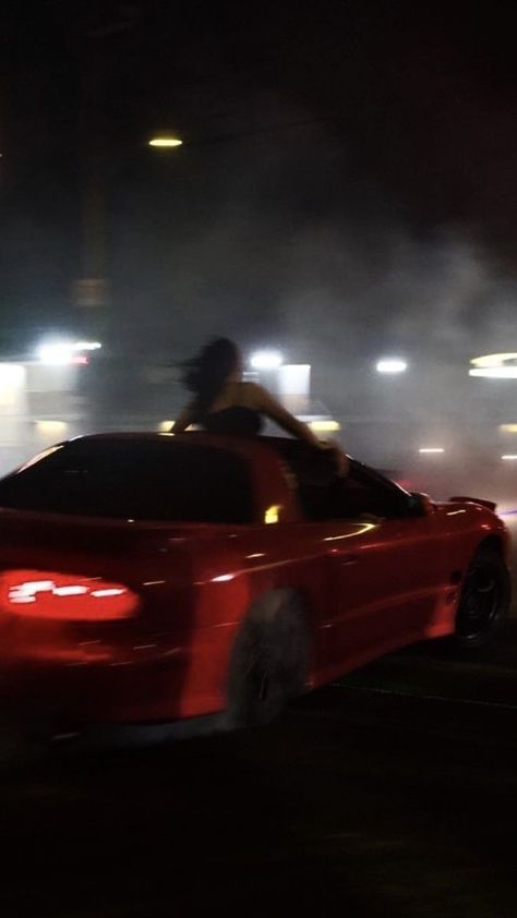 Red Car, At Night, A Woman, Sports Car, Sports, Red