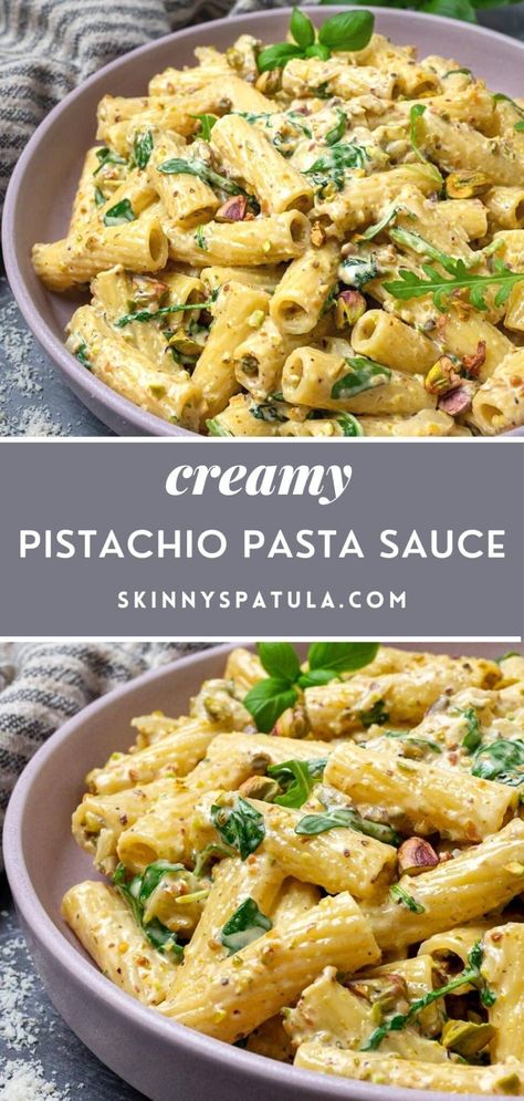 Pasta With Nuts Recipe, Sauceless Pasta Recipes, Fall Pesto Pasta, Pasta With Pistachios, Pistachio Cream Pasta, Pasta With Pistachio Sauce, Chicken Pistachio Recipes, Lemon Pistachio Pasta, What To Serve With Pesto Pasta