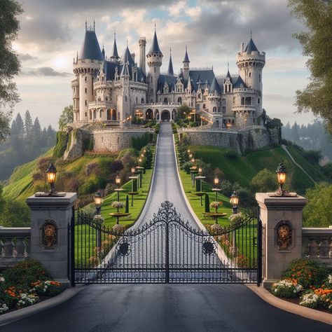 Castle Exterior, Castle House Design, Luxurious Homes, Potter Head, Castle Mansion, Castle Aesthetic, Plans Architecture, Dream Mansion, Fantasy Homes