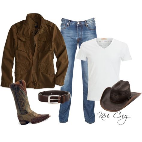 Save a Horse..., created by keri-cruz on Polyvore Country Chic Mens Attire, Country Man Outfit, Country Boy Outfits Mens Fashion, Polyvore Outfits Men, Cowboy Clothes For Men, Cowboy Outfits For Boys, Men Country Outfits, Mens Country Outfits, Men Cowboy Outfits