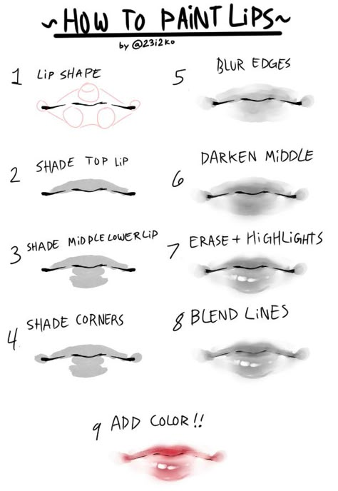 How To Draw Earrings, Paint Lips, Pop Drawing, Cute Lips, Mouth Drawing, 얼굴 드로잉, Hair Drawing, Digital Art Beginner, Lips Drawing