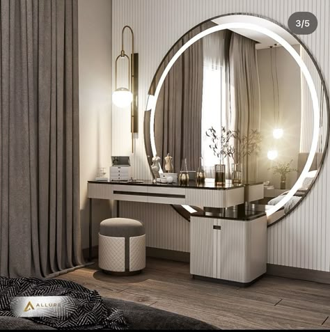 Dressing Table Ideas Modern Full Mirror, Chic Makeup Vanity, Bridal Furniture, Vanity Table Organization, Wall Dressing Table, Contemporary Dressing Tables, Make Up Tafel, Room Decor Items, Bedroom Vanity Set