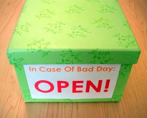 Bad Day Emergency Kit: use some of ideas for comfort box and crisis box Emergency Kit Gift, Kit Gift Ideas, Urban Survival Kit, Hope Box, Health Kit, Comfort Box, Survival Kit Gifts, Purposeful Living, Husband Gifts