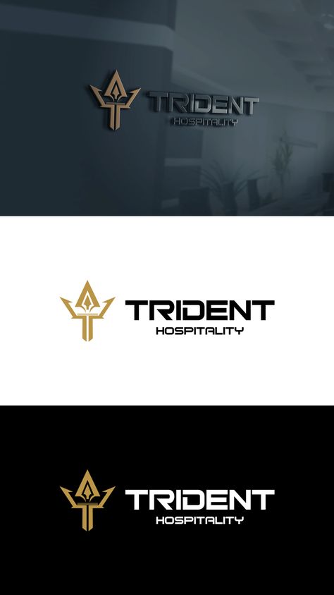 Elegant, Masculine, Hospitality Logo Design for We can try to saying Trident Hospitality. But we might not except words by fatiyadesign | Design #18252039 Trident Logo Design, Hospitality Logo Design, Hospitality Logo, Trident Logo, Words Design, Word Design, Design Logo, Logo Design, House Design