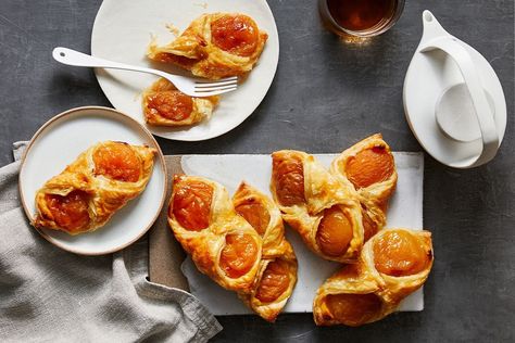 Apricot danish Apricot Danish, Danish Recipe, Danish Pastries, Small Microwave, Pastry Pie, Honeydew Melon, Danish Food, Delicious Magazine, Frozen Puff Pastry