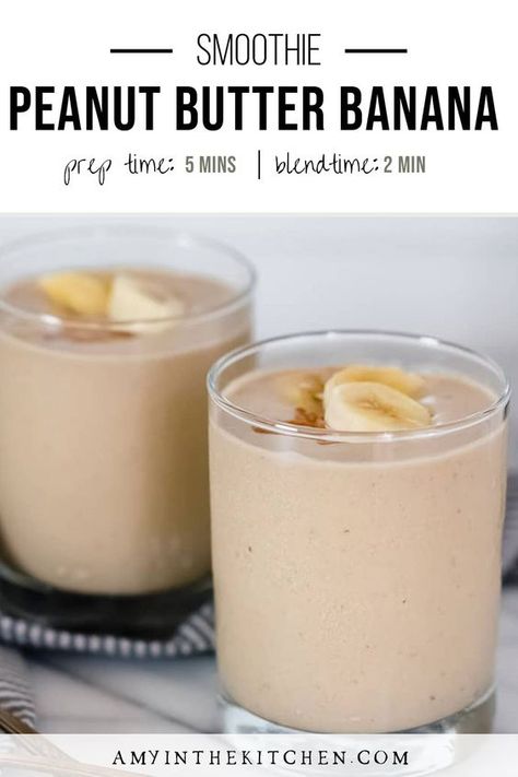 A healthy peanut butter banana smoothie recipe with only 3 ingredients and ready to enjoy in under 5 minutes. A clean eating recipe that will fuel you with plant based nutrition. Peanut butter and bananas is a classic flavor combination that is a true favorite of so many people. That makes this a quick and healthy breakfast recipe that you know everyone will love. Don't forget that you can sub peanut butter powder to make this smoothie lower in calories. Easy Smoothie Recipes 3 Ingredients, Clean Eating Plant Based, Smoothie King Recipes, Peanut Butter Banana Smoothie Recipe, Peanut Butter Powder Recipes, Peanutbutter Smoothie Recipes, Smoothie Without Yogurt, Clean Eating Recipe, Quick And Healthy Breakfast