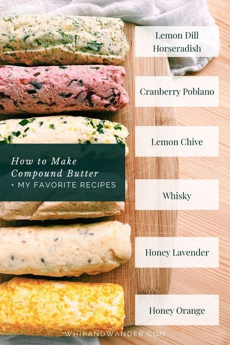 How to make Compound Butter and my favorite Compound Butter recipes to bring as a sweet and easy hostess gift during the holidays. | whipandwander.com | #compoundbutter #howtomakecompoundbutter #compoundbutterrecipes #hostessgifts #holidaygifts #ediblegifts #butter #easygifts #diygifts Compound Butter Recipes, Flavored Butter Recipes, Butter Recipes Homemade, Compound Butter Recipe, Herb Butter Recipe, Creamy Soups, Culinary Lavender, Flavored Butter, My Favorite Recipes