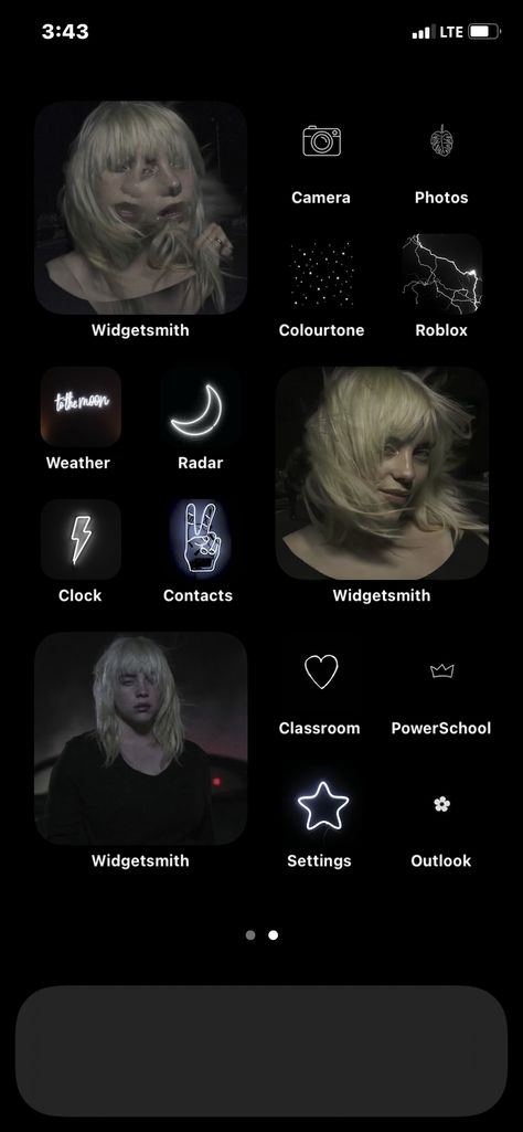 Billie Eilish Home Screen Layout, Billie Eilish Phone Theme, Billie Eilish Home Screen, Bts App, Phone Lockscreen, Cute Home Screens, Iphone Home Screen Layout, Iphone Wallpaper Pattern, Baddie Tips