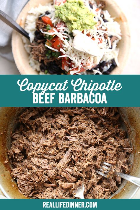 Chipotle Beef Barbacoa, Chipotle Beef, Beef Barbacoa, Chipotle Recipes, Rice Black Beans, Copycat Chipotle, Barbacoa Recipe, Grilled Foods, Mexican Side Dishes