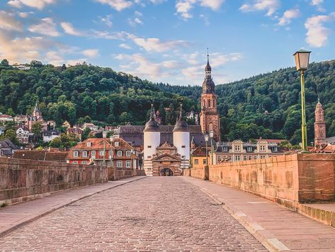 Reasons to Visit Heidelberg, Germany - Exploring Our World Medieval Towers, Germany Landscape, Heidelberg University, German Cities, Heidelberg Germany, Medieval Tower, Travel Wishlist, Old Bridge, Travel Memories