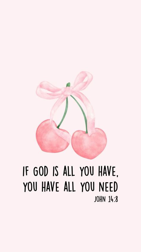 cherry wallpaper | christian wallpaper | pink wallpaper | God is all you need | Christian Wallpaper Pink, Cute Christian Wallpaper, Bible Verses For Girls, Cherry Wallpaper, Bible Quotes Background, Wallpaper Christian, Wallpaper God, Wallpaper Bible, Christian Quotes Wallpaper