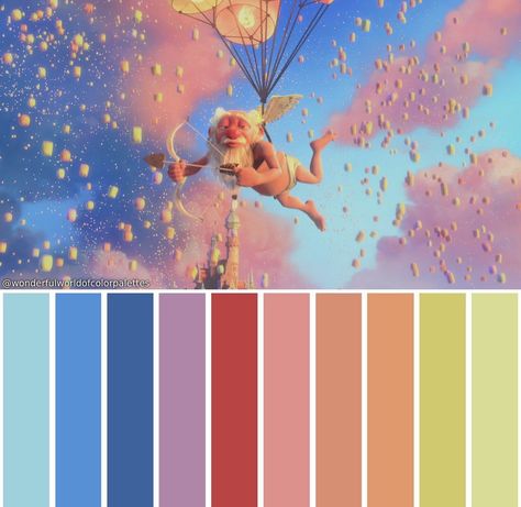 Tangled Color Palette, Tangled Quince, Tangled Painting, Movie Color Palette, Disney Colors, Colour Inspiration, Utila, Color Pallets, Animation Film