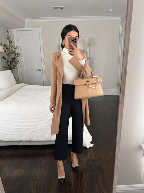 Petite Fall Outfits 2024, Work Outfits With Boots, Outfits With Boots, Petite Work Outfits, Long Sweater Jacket, Fall Business, Blouse Ideas, Boots Outfit Ankle, Work Pants Women