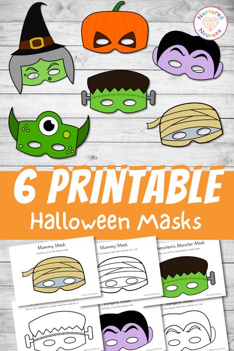 Monster Mask Crafts Preschool, Preschool Halloween Headband Craft, Halloween Mask Template Printable, Halloween Headbands Preschool, Halloween Mask Craft For Kids, Halloween Mask Making, Diy Halloween Mask For Kids, Halloween Mask Printable Free, Easy Halloween Crafts For Kindergarten