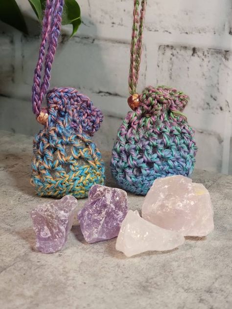 Healing Crystal Pouch Necklace 🙌 Unique Crochet Bags You Need - follow the link ☝️ #crochetbagaesthetic flower crochet bag aesthetic tutorial crochet bag aesthetic outfit crochet bag aesthetic summer crochet bag aesthetic pattern phone bag crochet crochet handbags crochet bag base crochet bag black crochet bag brown crochet bag base #crochetbagbeginner #crochetbagbig crochet bag charm free pattern #crochetbagcute #crochetbagdiy Crystal Pouch Necklace, Necklace Pouch, Crystal Pouch, Pouch Necklace, Granny Square Crochet Patterns Free, Pouch Diy, Yarn Bee, Crystal Crafts, Diy Crystals