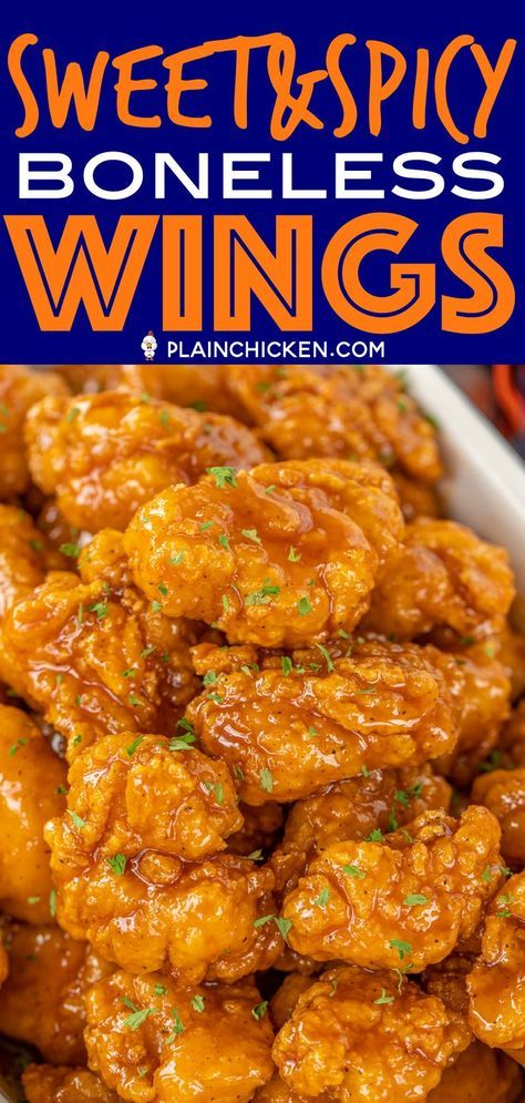 Spicy Boneless Wings, Boneless Chicken Wings Recipe, Boneless Wing Recipes, Boneless Chicken Wings, Hot Wing Recipe, Football Friday, Hot Wing Sauces, Wing Sauce Recipes, Chicken Wing Sauces