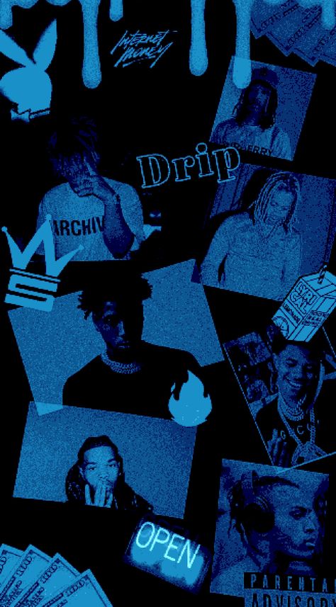 original rapper wallpaper blue Vintage Rapper Wallpaper, Cool Wallpapers Blue, Blue Wallpaper Baddie, Blue Gang Aesthetic, Blue Wallpaper For Boys, Blue Rapper Wallpaper, A Boogie Blue Aesthetic, Phone Wallpaper Rapper, Neon Blue Wallpaper