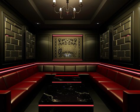 Private Room Design, Jazz House, Luxury Game Room, Bar Lounge Room, Video Game Room Decor, Bar Lounge Design, Bunker Home, Club Furniture, Karaoke Room