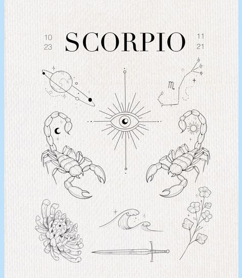 Scorpio Flash Tattoo, Scorpio Element Tattoo, Scorpio Tattoo Ideas, Tatoo Dog, Scorpio Zodiac Tattoos, Astrology Tattoo, Horoscope Tattoos, Sign Tattoo, Scorpio Tattoo