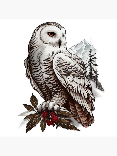 Traditional Owl Tattoo Design, American Traditional Owl Tattoo, Snow Owl Tattoo, Traditional Owl Tattoo, Snowy Owl Tattoo, Traditional Owl, Traditional Owl Tattoos, Stranger Things Tattoo, Tattoo Poster