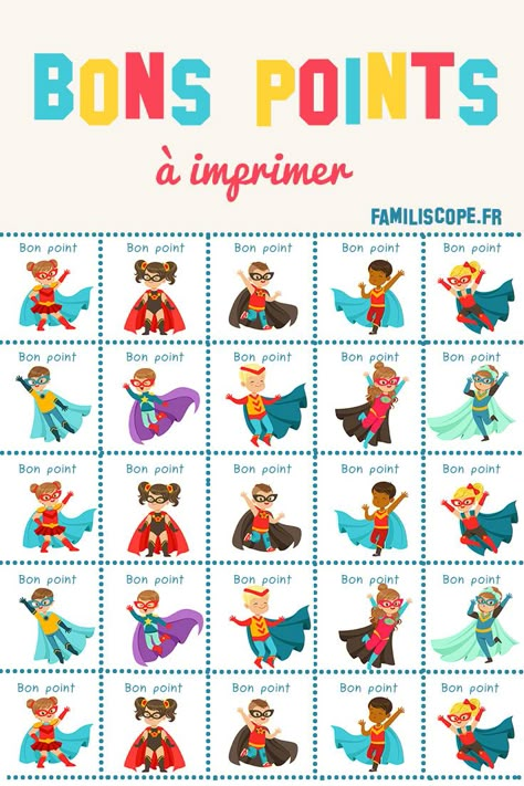 Bons points à imprimer pour les Super-Héros Leader In Me, School Tool, French Lessons, Preschool Printables, Montessori Materials, School Hacks, Educational Activities, Math Lessons, Kids Education