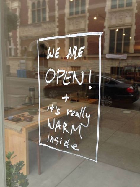 funny text or quotes on window Cafe Signage, Display Visual Merchandising, Storefront Signage, Starting A Coffee Shop, Cafe Window, Window Signage, Open Sign, Shop Signage, Window Signs