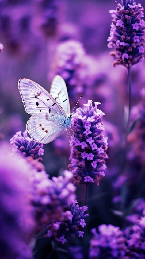 A purple butterfly flying in purple lavender flowers garden blossom plant petal. | premium image by rawpixel.com / Pitcha Benrohman Purple Flowers With Butterflies, Flower Garden Illustration Art, Lavender Colour Flowers, Iphone Wallpaper Lavender, Butterfly Phone Wallpaper, Purple Colour Wallpaper, Purple Violet Flower, Wallpaper Lavender, Lavender Photo