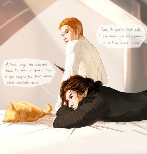 Kylux ft. Millicent. I didn't know this was a ship until now, and though I'm a hardcore Reylo shipper, this is adorable Hux Fanart, General Hux, Han And Leia, Star Wars Ships, I Ship It, Star Wars Fandom, Kylo Ren, Star Wars Memes, Love Stars