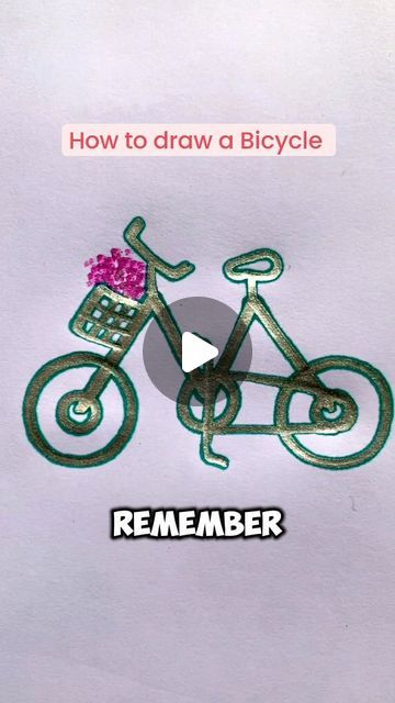 Paper Craft Ideas on Instagram: "Learn how to draw a bicycle step-by-step with this easy guide! 🚲✏️ In this video, we'll take you through each stage of drawing a bicycle, from sketching the basic frame to adding wheels, handlebars, and other details. Perfect for beginners and art enthusiasts, this tutorial will help you create a detailed and realistic bicycle drawing. Follow along and enhance your drawing skills with this fun and educational activity" Draw A Bicycle, Bicycle Instagram, Kids Drawing Ideas, Bicycle Drawing, Drawing Ideas For Kids, Kid Science, Watercolor Paintings Nature, Sounds Of Nature, Paper Craft Ideas