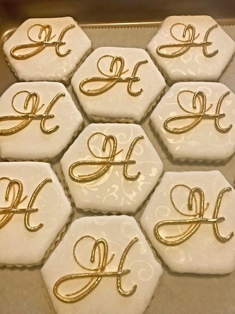 Decorated monogram cookies/Monogrammed H cookies/wedding cookies/anniversary cookies Lettie's Labor of Love Initial Cookies, Wedding Cookies With Initials, 50th Anniversary Cookies Royal Icing, Monogram Wedding Cookies Decorated, Monogram Decorated Cookies, Wedding Shower Cookies, Company Anniversary, Anniversary Cookies, Monogram Cookies