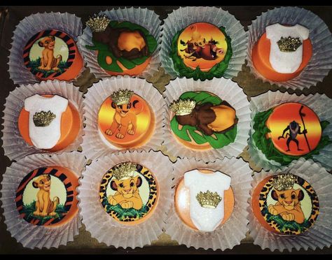 Lion King Baby Shower Cupcakes, Lion King Treats Ideas, Lion King Treats, Lion King Dessert Table, Lion King Cupcakes, Lion King Party Decorations, Simba Baby Shower, Lion King Birthday Party Ideas, Baby Simba