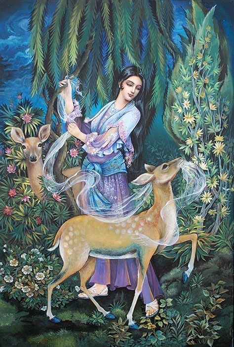 Rajasthani Painting, Metaphysical Art, Mughal Art Paintings, Persian Art Painting, Timing Is Everything, Vedic Art, Female Art Painting, Iranian Art, Arabic Art