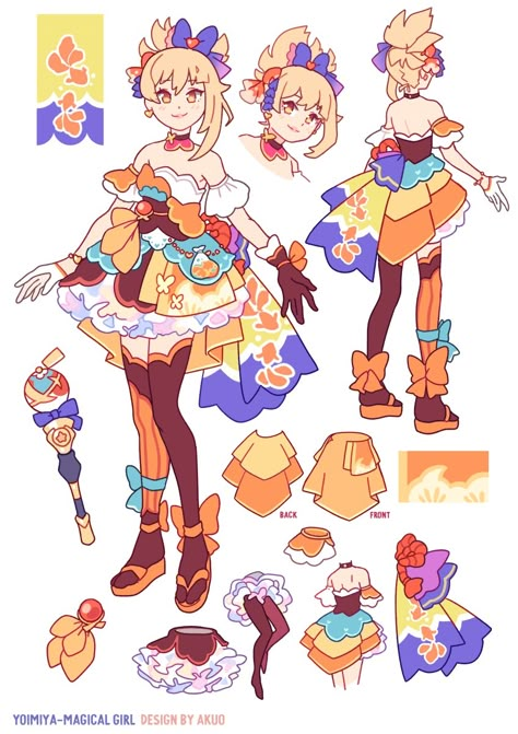 Magical Girl Ideas, Magic Art Drawing, Magical Girl Hair, Magical Character Design, Magical Girl Character Design, Magical Girl Accessories, Magic Concept Art, Magical Girl Design, Oc Concept Art