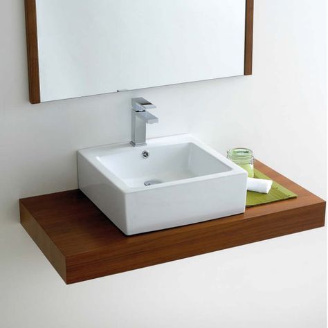 Phoenix Deep Square Counter Top Bathroom Basin VB039 Counter Top Bathroom, Top Mount Bathroom Sink, Wash Basin Counter, Basin Counter, Outdoor Sink, Counter Top Sink Bathroom, Washbasin Design, Oak Bathroom, Minimal Furniture