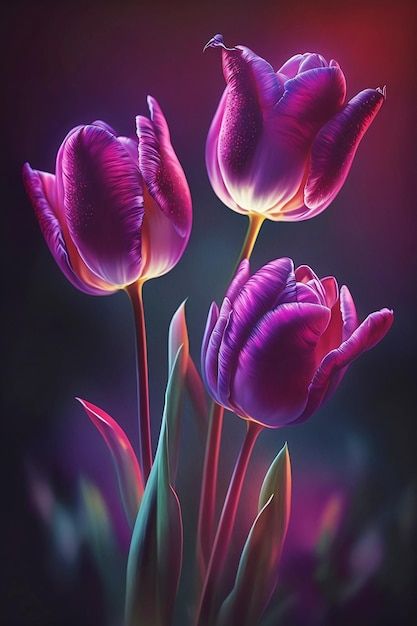 Purple tulips on dark background | Premium Photo #Freepik #photo #natural-flower #tulip #beautiful-flowers #tulip-flower Purple Tulips Wallpaper, Dark Purple Tulips, Tulips Photo, Tulips Wallpaper, Flower Tulip, Dark Purple Wallpaper, Watercolor Flower Background, Fantasy Flowers, Casual Decor