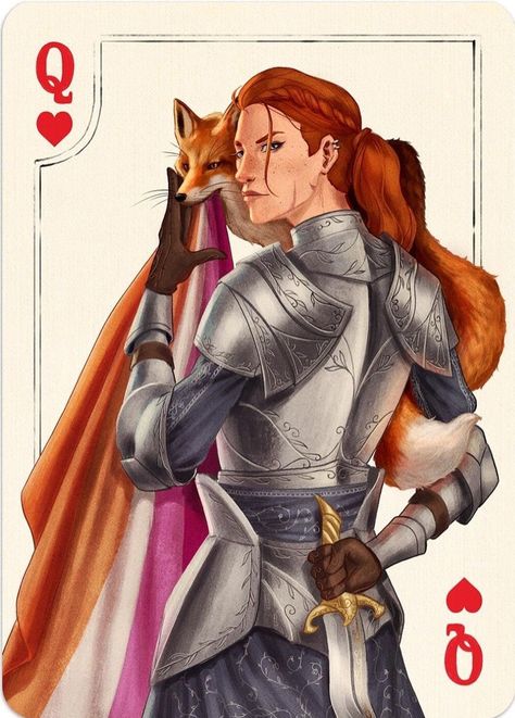 Lesbian Knight, I Need A Girlfriend, Need A Girlfriend, Punk Disney, The Queen Of Hearts, Sparkly Eyes, Lesbian Art, Female Knight, Knight Art