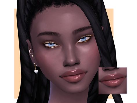 Sims 4 Cc Nose Ring, Sims 4 Cc Nose, Smudge Eyeliner, Smudged Eyeliner, Peach Eyeshadow, Sweet Peach, Nose Ring Stud, Glossy Lips, Sims 4 Cc