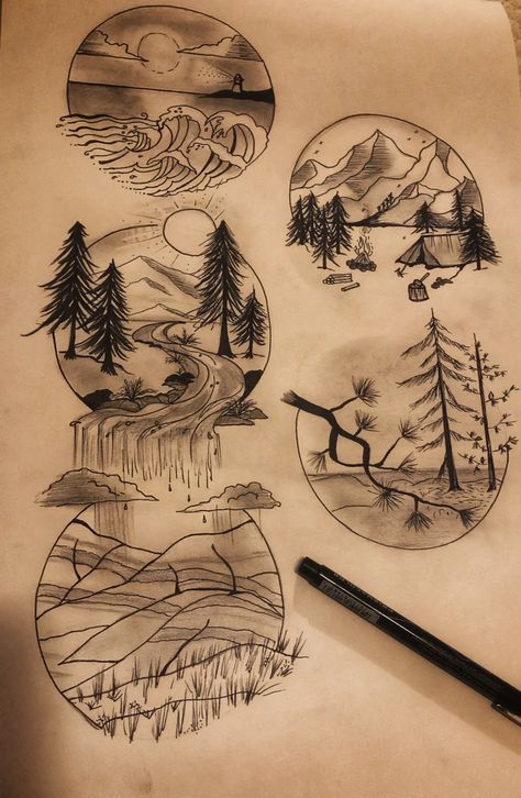 Oregon Coast Tattoo, Oregon Drawing, Oregon Aesthetic, Gravity Falls Art, Oregon Trail, Drawing Tips, Art Stuff, Gravity Falls, Aesthetic Art