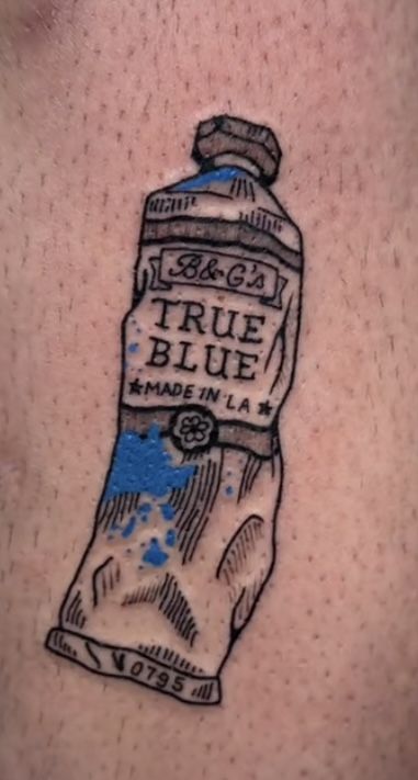 Lactose Intolerant Tattoo, True Blue Boygenius, Boygenius Tattoo, Aesthetic Tattoo Ideas, Unique Tattoo Ideas, 20 Aesthetic, Funky Tattoos, Sick Tattoo, Cute Little Tattoos