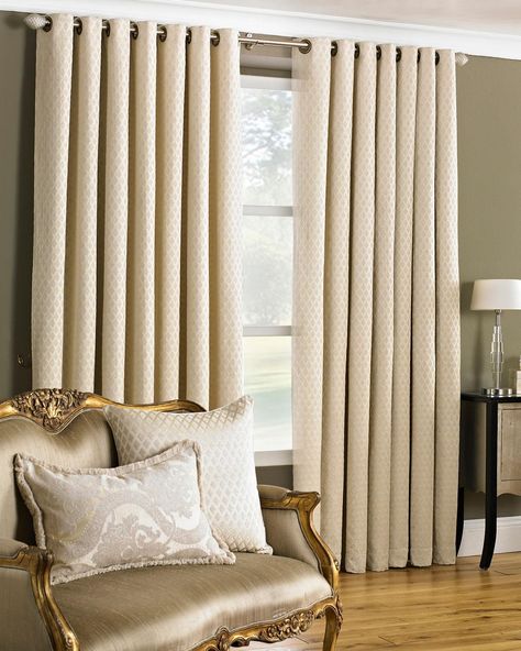 Devere Ready Made Lined Eyelet Curtains Cream Colored Curtains, Curtains Cream, Colored Curtains, Cream Drapes, Cream Curtains, Contemporary Curtains, Thick Curtains, Dining Room Curtains, Bedroom Curtains