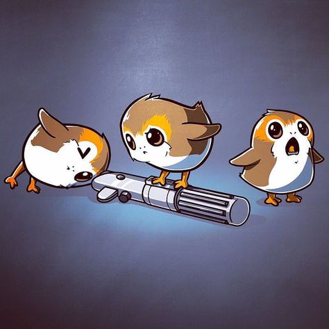 Cute and funny art - charlie gaines (@charliebsm) on Instagram: “i thought i wasn’t gonna like the porgs, but i like the porgs. #porg #starwars #lightsaber…” Star Wars Porg Tattoo, Campfire Tattoo, Bb8 Star Wars, Star Wars Meme, Star Wars Tee, Star Wars Lego, Star Wars Bb8, Presentation Ideas, Star Wars Drawings