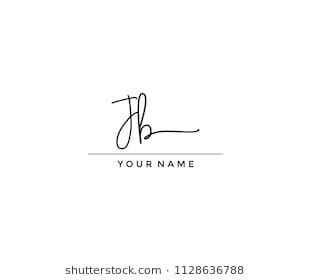 JB Letter Script Calligraphy Signature Logo Jb Initials Logo, Jb Initial Tattoo, Jb Tattoos Letters, Jb Logo Design, Jb Tattoo, Tattoos Letters, Cursive N, Logo Jb, Jb Logo