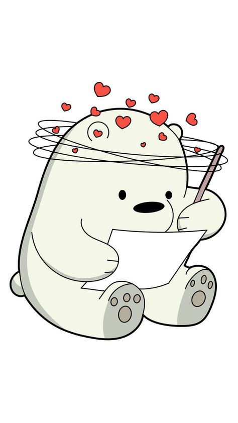 There Bears Cartoon, We Bare Bears Doodle Art, We Bare Bears Doodle, Cute White Bear Wallpaper, Two Bears Cartoon, We Bear Bears Drawing, We Bare Bears White Bear, Ice Bear Drawing, Cute Bears Drawing