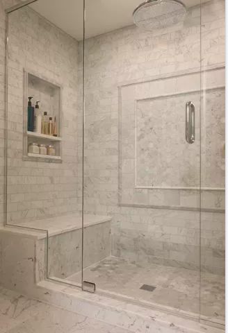 Shower With Bench, Master Shower, Master Bath Remodel, Bathroom Tile Designs, Bathroom Remodel Shower, Bathroom Remodel Designs, Bathroom Decoration, Dream Bathrooms, Shower Remodel