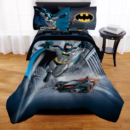 Batman Bedroom Decor, Batman Bed, Batman Bedroom, Logo Batman, Superhero Bedding, Kids Twin Bed, Kids Comforters, Black Batman, Cuddle Pillow