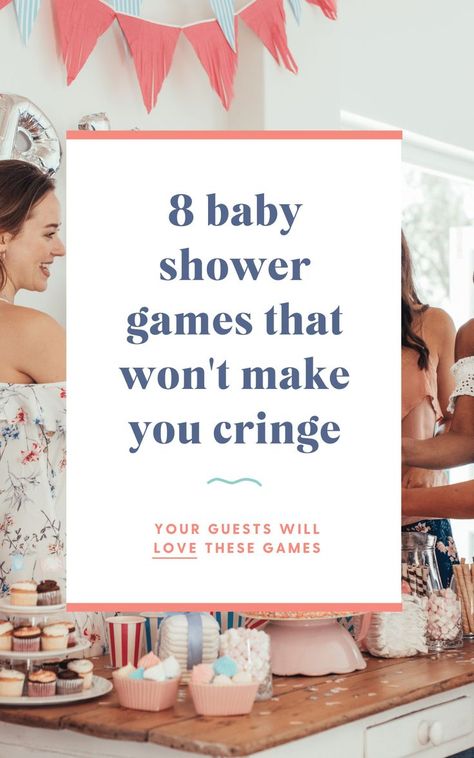 8 baby shower games that won't make you cringe Baby Sprinkle Games, Easy Baby Shower Games, Modern Baby Shower Games, Planning A Baby Shower, Baby Shower Games Unique, Funny Baby Shower Games, Baby Shower Party Games, Boy Baby Shower Games