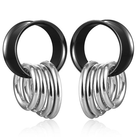 PRICES MAY VARY. Material: The ear plugs and tunnels are made of Double Horn Concave Sakurastainless steel. Hypoallergenic and nickel-free, quality hand polishing, good choice for sensitive women or men, nice look, good weight, comfortable to daily wear. Packing: One pair (2 PCS) ear gauges are packed in a value and elegent gift box. It is a good gift choice for yourself, family or friends at Anniversary, Christmas,Valentine's Day ,Birthday or Wedding Celebration. Ear Gauges Size: 10mm (00g). Co Ear Gauge Sizes, Plugs And Tunnels, Ear Tunnels, Chara Design, Body Jewelry Piercing, Tunnels And Plugs, Ear Gauges, Jewelry Board, Stretched Ears