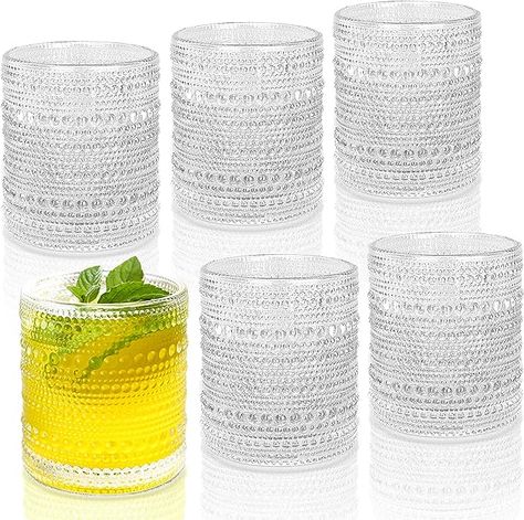 Amazon.com | JPPSUJJ Cocktail Glasses 10 oz Hobnail Drinking Glasses Set of 6, Vintage Glassware, Textured Glass Cups Bubble Glasses Water Glasses Old Fashion Jupiter Glasses Set, Clear: Old Fashioned Glasses Vintage Cocktail Glasses, Drinking Glasses Set, Vintage Drinking Glasses, Glassware Drinking, Drinkware Sets, Detail Design, Glasses Drinking, Glass Cups, Bar Glassware